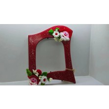 Buççin Online Mağaza  Ahşap  Noel Baba Temalı Çerçeve Duvar Süsü Ahşap Kırmızı