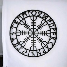 Buççin Online Mağaza  Yol Gösteren Viking Mühürü: Vegvisir - Mistik Duvar Süsü Plastik Siyah