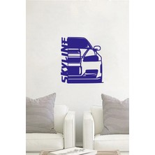 Buççin Online Mağaza  Mavi Gtr R34 Skyline Model Araba Ahşap Tablo Lazer Kesim 3mm Duvar Dekor Süsü Kendinden Yapışkanlı A