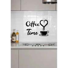 Buççin Online Mağaza  10K Dekor Coffee Time 4 Parça Siyah Ahşap Lazer Kesim Duvar Dekorasyon Ürünü Ahşap Siyah