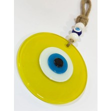 Buççin Online Mağaza  El Yapımı Opak Sarı Füzyon Cam Duvar Dekoru Hediyelik Nazar Boncuğu Cam Sarı
