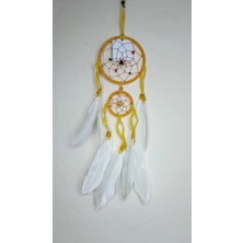 Buççin Online Mağaza  9 Cm-33 cm 2li Doğal Taşlı Dream Cather, Düş Kapanı, Rüya Kapanı No 85,86 Sarı Iplik