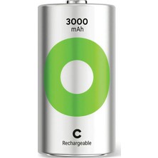 Gp Recyko 3000 Serisi 3000 Mah Nimh C Orta Boy Şarjlı Pil