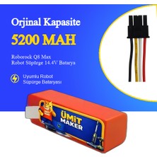 Ümit Maker Roborock Q8 Max Robot Süpürge 5200 Mah 14.4V Batarya