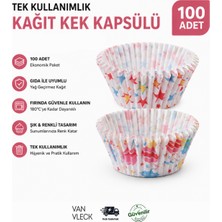 Van Vleck 100 Adet Kağıt Kek Kapsülü – Muffin, Cupcake ve Mini Kek Için Yağlı Pişirme Kapsülü