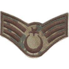 Çukurova Ütü Çöl Desenli Jandarma Astsubay Kıdemli Çavuş Nakış 1 Çift Kamuflaj Rütbe