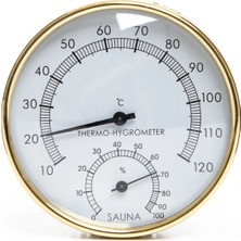 Premini Sauna Higrometre ve Termometre, Metal, Hassas Ölçüm Cihazı