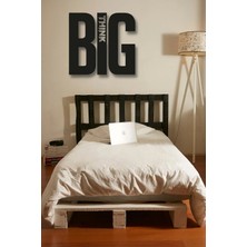 Buççin Online Mağaza  Siyah Ahşap Big Think Duvar Dekoru - Salon Oturma Yatak Odası Ofis Için 40X40CM Tablo Seti Ahşap Siy