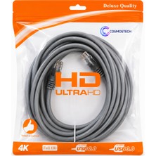 Cosmostech G-505Y Cat6 Ethernet Kablosu 5 Metre RJ45 Gigabit Internet Data Network Kablosu Gri