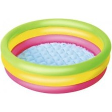 Premini Yaz Eğlencesi Için Şişme Zeminli Havuz 102X25CM, Renkli ve Rahat Kullanım