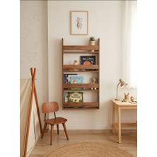Bsr Montessori 4 Raflı Çocuk Kitaplığı Çok Amaçlı Dekoratif Duvar Rafı 120X60