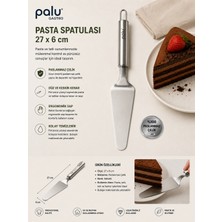 PALU GASTRO Paslanmaz Çelik Pasta Spatulası 27 x 6 cm - Profesyonel Tatlı ve Servis Spatulası