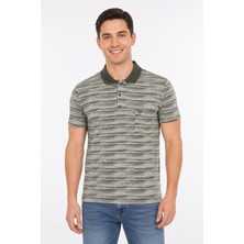 Bihan Store Degrade Geçişli Pamuklu Erkek Polo Yaka T-Shirt 1978-YEŞIL