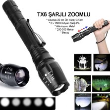 Aknca Profesyonel Tx6 Şarjlı Zoomlu El Feneri WT-241