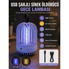 Flyonlook USB Şarjlı Sinek ve Sivrisinek Kovucu Gece Lambası 360° UV Işık Sarı Işık Modlu 20 m² Etki Alanlı Taşınabilir Lamba