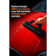 Allmart Oto Araba Araç Cam ve Kaporta Su Temizlik Kurutma Sileceği Çekçek Çizmez Tutma Aparatlı Silikon (Karbon Siyah)