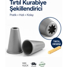 Van Vleck Tırtıl Kurabiye Duyu – Tırtıklı Kurabiye Şekillendirme Ucu, Krema ve Hamur Sıkma Başlığı