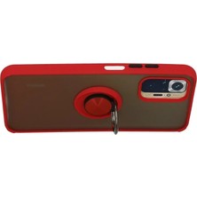 Renas Store Newface Xiaomi Redmi Note 10 Kılıf Montreal Yüzüklü Silikon Kapak - Kırmızı