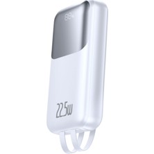 Trusmi Trusmı PB06-012 10000 Mah Pd 22.5W Ultra Mını Dıjıtal Gostergelı Dahılı Kablolu Powerbank Beyaz