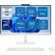 Hp omnistudio 27-CU0008NT Intel Core 7 240H 8gb 512GB SSD Windows 11 Pro 27" IPS All In One D62C0EA Snertech