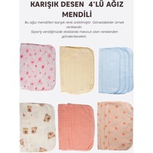 Kitikate Organik Piki 4'lü Ağız Mendili Çok Renkli