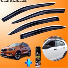 Friemats Opel Mokka x Mügen Cam Rüzgarlığı Abs Nikelaj Krom Cam Rüzgarlığı 2015-2020 + Ebrayn Lastik Parlatıcı