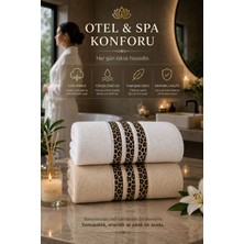 Elif Mira 2'li Banyo Havlusu Seti %100 Pamuk Leopar Collection 70X140 cm