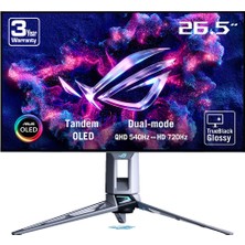 Asus Rog Swift PG27AQWP-W  26.5 Inc  720Hz 0.02MS HDMI Dp G-Sync Freesync Pivot Woled Gaming Monitör
