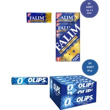 Falım (7gr x 5) x 20 - Olips (28GR x 24) Avantajlı Damla Sakız ve Olips Mentol Okaliptus Aromalı Paketi