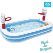 Premini Çocuklar ve Yetişkinler Için Eğlenceli Havuz Basket Sahası, 2 Pota, 254X158 cm