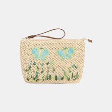 Desa Kadın Kelebek Detaylı Hasır Clutch Çanta