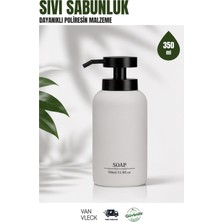 Van Vleck Poliresin Sıvı Sabunluk – Dekoratif Banyo ve Mutfak Sabun Dispenseri, Pompalı Sabunluk