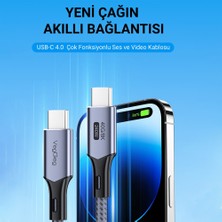 Veggieg 40 Gbps 8K/60Hz Type-C USB 4.0 Thunderbolt 4 Hizli Sarj ve Data Kablosu 2 Metre