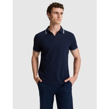 Pierre Cardin Erkek Lacivert Slim Fit %100 Pamuk Apaş Yaka Tişört 50327845-VR033