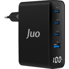 Juo 100W Gan LED Ekranli 3 Type-C + Usb-A iPhone / Macbook / Notebook Sarj Aleti