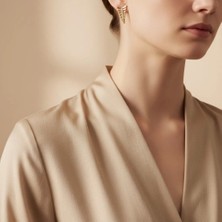 Xuping Jewelry Stil Incisi/xupıng Jewelry Üçgen Zirkon Taşlı Küpe