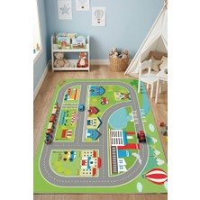 Norella Home Şehir Yol Halısı Kaymaz Taban Yıkanabilir Çocuk Oyun Halısı Araba Yol Temalı Erkek Çocuk Odası Halısı