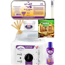 Depiroll Vivol 800ML Ağda Isıtıcı Makine + Vivet Naturel Kalıp Ağda 500ML+ Nora Tüy Dökücü+ Ağda Seti 7 Prç