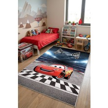 Norella Home Yarış Arabası Desenli Çocuk Halısı Kaymaz Taban Yıkanabilir Erkek Çocuk Odası Halısı Formula Racing