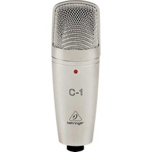 Behringer C-1 Siyah - Gümüş Kondenser Stüdyo Mikrofonu Kablolu Üstün Ses Kalitesi Özelliği