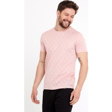 Polo State Erkek Jakarlı Basic T-shirt Pembe