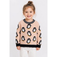 Baby Hola Penguen Desenli Kız Çocuk Kazak 23212