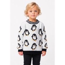 Baby Hola Penguen Desenli Kız Çocuk Kazak 23212