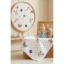 %100 Pamuk 4 Katlı Müslin Bebek Örtüsü 80X85 cm -La Petite Desenli Yıkanmış Bebek Battaniyesi