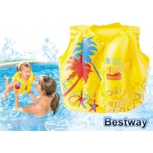 Bestway Renkli Tropikal Desenli Çocuk Yeleği, 3-6 Yaş, Eğlenceli ve Rahat Tasarım