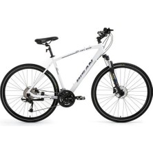 Bisan Trx 8500 Erkek Şehir Bisikleti 46CM Hd 28 Jant 27 Vites Mat Beyaz Lacivert