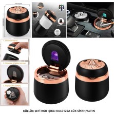 Tak Kolay Küllük Seti Rgb Işıklı KUL012SA Lüx Siyah/altın