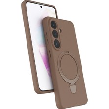 Alvera Collection Galaxy S26 Plus Regal Magsafe Standlı Kapak - Çöl Titanyum