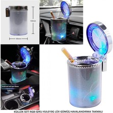 Tak Kolay Küllük Seti Rgb Işıklı 7 Renk Lüx Gümüş Havalandırma Takmalı
