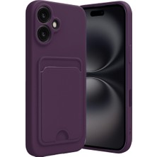 Alvera Collection iPhone 16 Kılıf Kelvin Kartvizitli Silikon - Derin Mor
